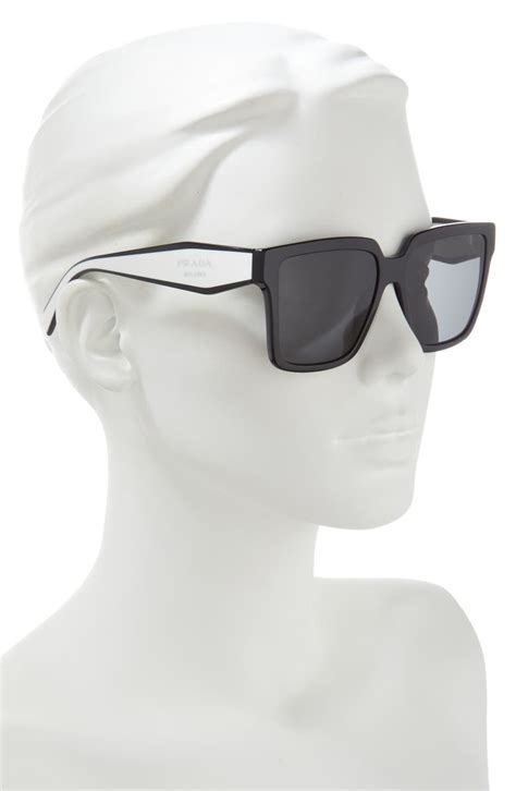 prada 56mm square sunglasses